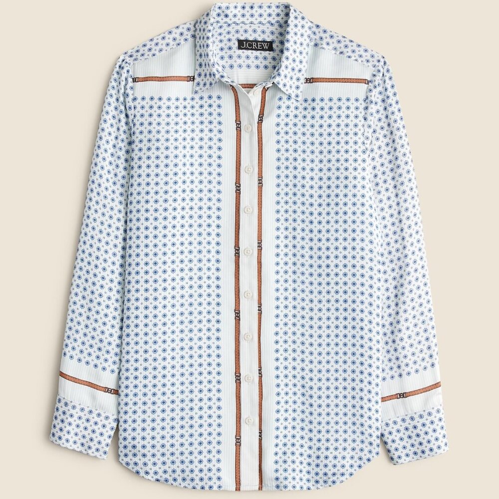 J. Crew Drapey Scarf-Print Shirt